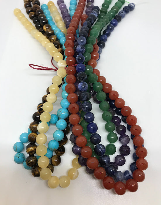 Chakra Bead Strand Set 8mm (7 strands of gemstone beads)