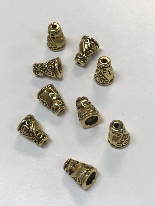 Pewter Gold Cone Ends 10x7mm