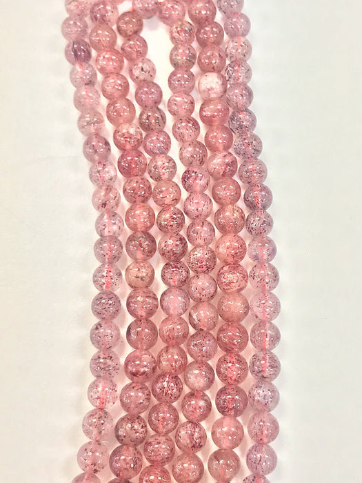 Strawberry Quartz 10mm Round 16" Approx