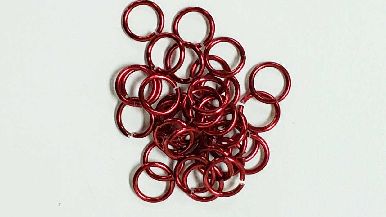 Jump Rings 100pcs Red Aluminum 3/16" (4.2mm) 18gauge