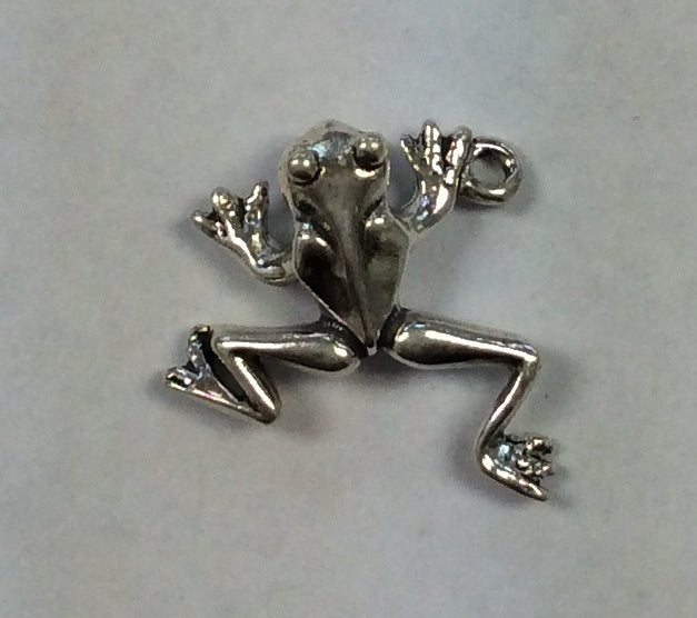 Sterling Silver Charm, Frog 3D
