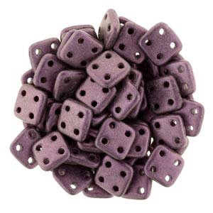 Quadratile Beads 4 Hole Metallic Suede Pink 10 gram