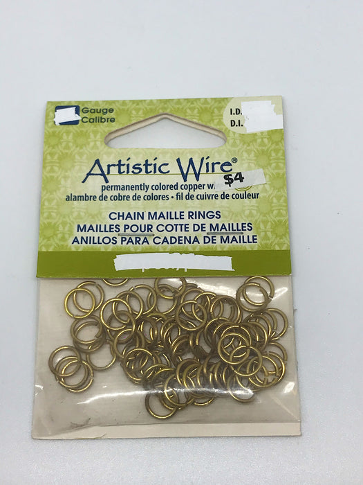 Jump Rings Artistic Wire Brass 110pcs 18G 7/32"(5.56mm)