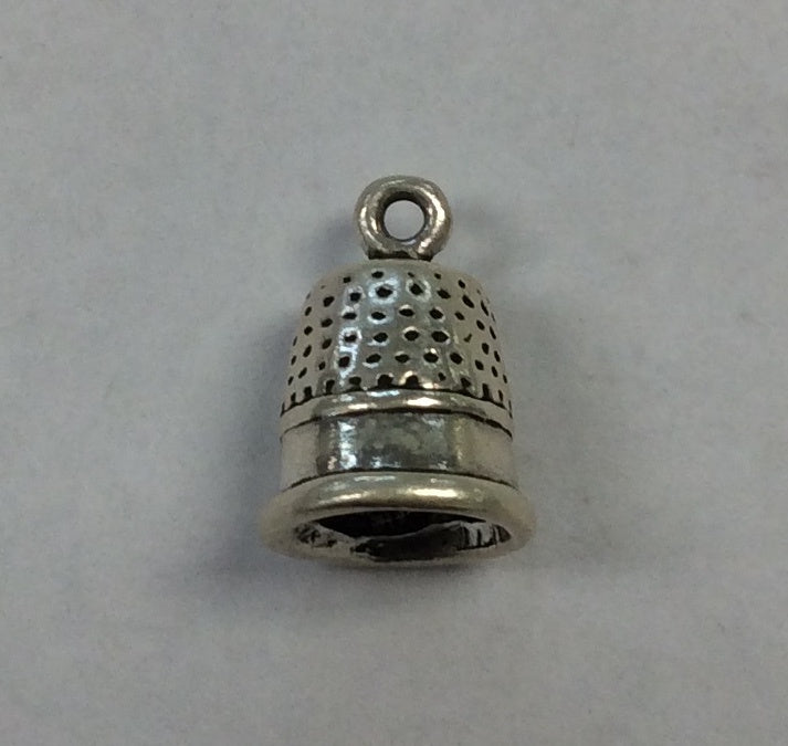 Sterling Silver Charm, Thimble 3D