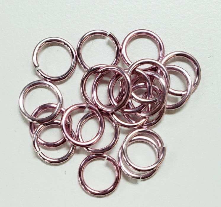 Jump Rings 100pcs Pink 1/4" (6.7mm)ID 5.6AR 18SWG