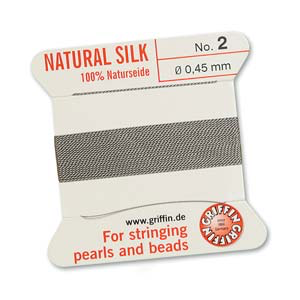 Griffin Silk Size No.2 Grey 2 Meters with Needle