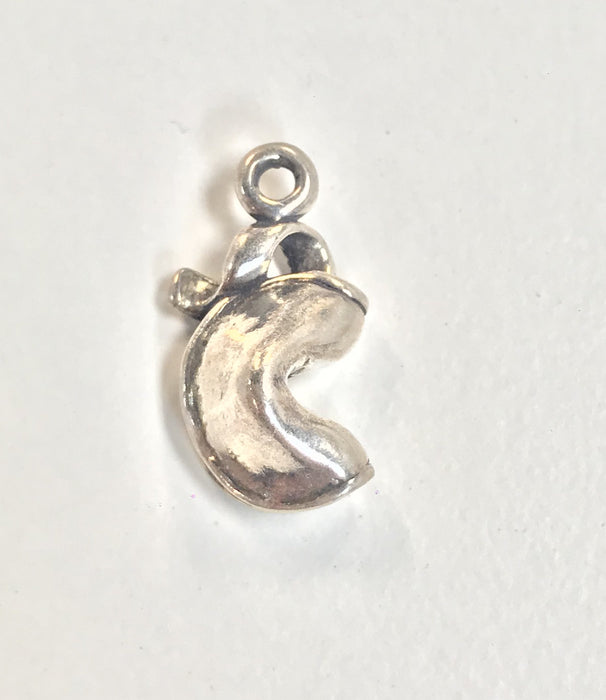 Sterling Silver Charm, Fortune Cookie 3D