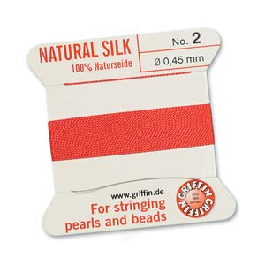 Griffin Silk Size No.2 Coral  2 Meters with Needle