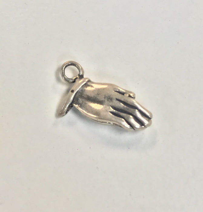 Sterling Silver Charm, Praying Hands 3D