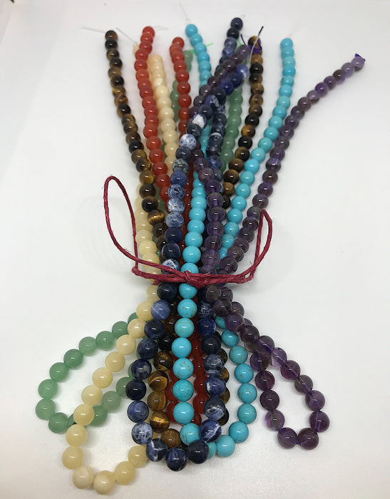Chakra Bead Strand Set 6mm (7 strands of gemstone beads)