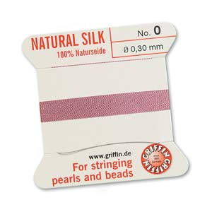 Griffin Silk Size No.0 Dark Pink 2 Meters with Needle