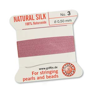 Griffin Silk Size No.3 Dark Pink 2 Meters with Needle