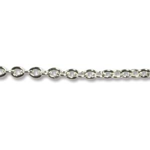 1.26MM FLAT SILVER CABLE BASE METAL CHAIN