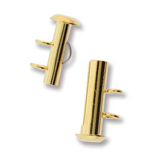 2Strand Vertical Loop Clasp - 17mm Gold Plated 2 pcs