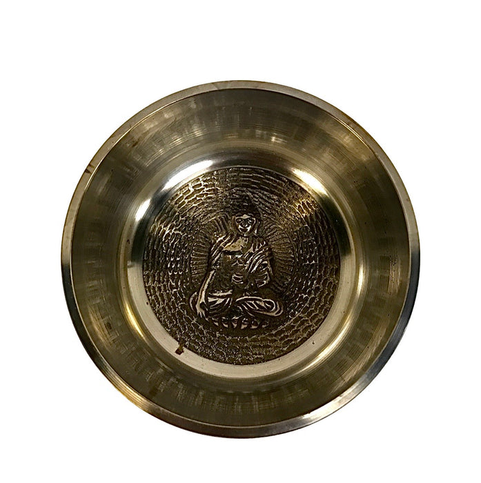 Silver White Tibetan Meditation Singing Bowll 4"