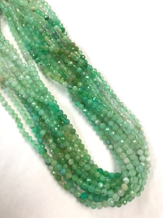 3.5mm AAA Micro Faceted Natural Green Chrysoprase Round