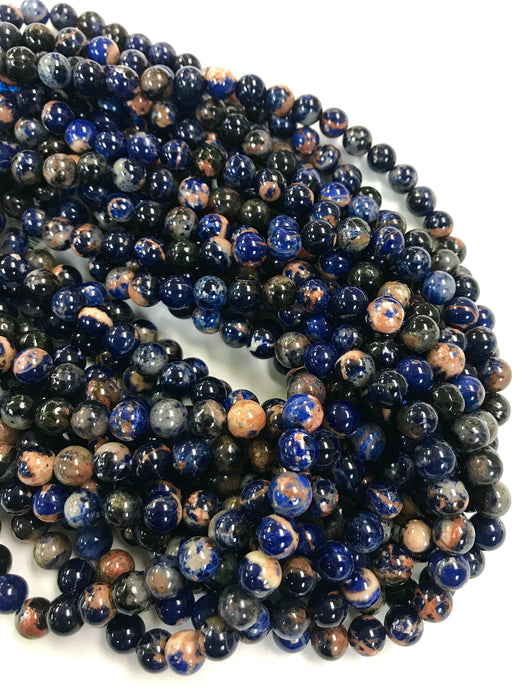 8mm AAA Natural Brazilian Orange Sodalite