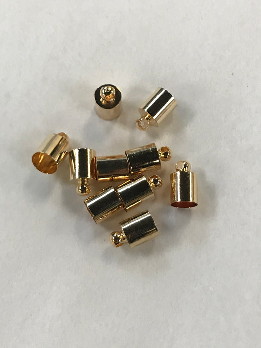 10mm x 6mm Gold Tone Cord Ends