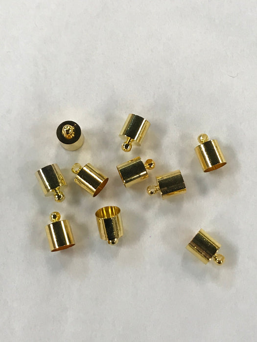 10mm x 7mm Gold Tone Cord Ends