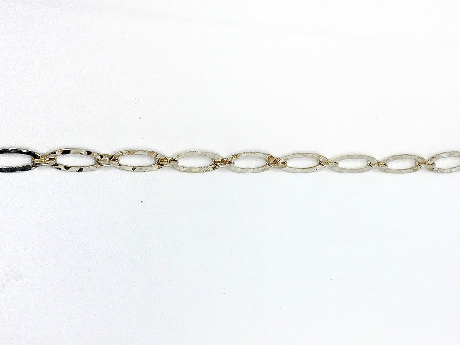 STERLING SILVER HAMMERED OVAL LINK CHAIN