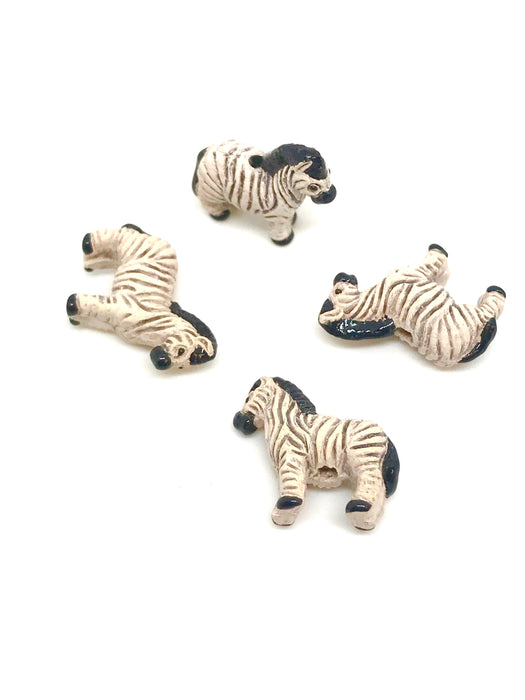 Zebra Bead Handmade Ceramic