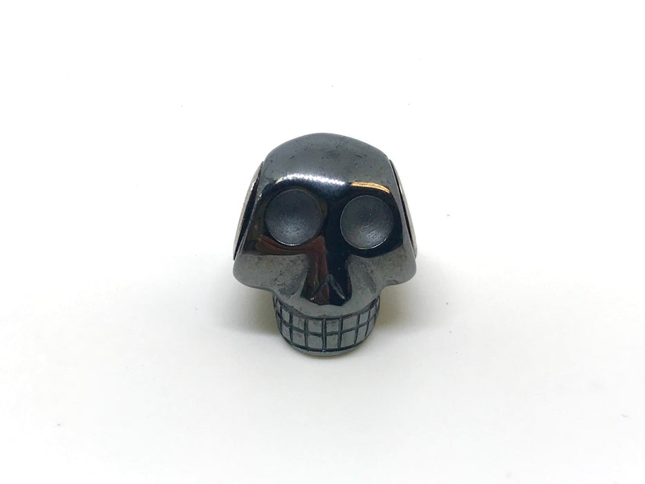 Carved Gemstone Skull Sterling Core Bead