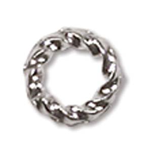 Jump Ring 6mm Twisted Silver Plate 144pcs