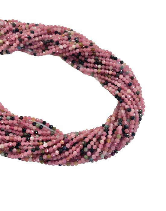 4mm Microfaceted Multi-colour Tourmaline Bead Strand 16"