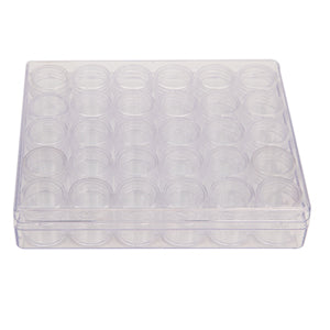Bead Organizer - CLEAR BOX W/30 CONTAINERS 1IN JAR-6.4X5.4X1.25 IN