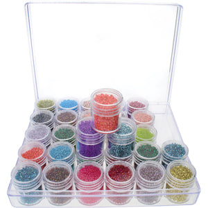 Bead Organizer - CLEAR BOX W/30 CONTAINERS 1IN JAR-6.4X5.4X1.25 IN