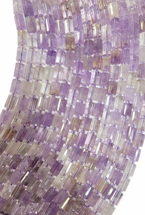 10x14mm Ametrine Faceted Cylinder Bead Strand 15.5"