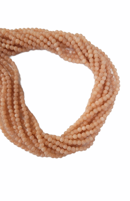 Peach Moonstone 4mm Round 16" Strand