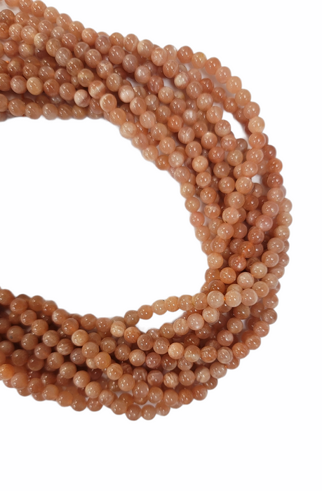 Peach Moonstone 6mm Round 16" Strand