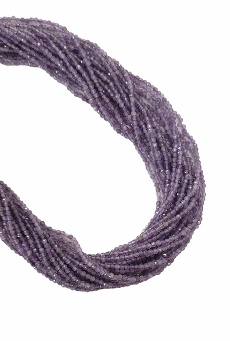 3mm Microfaceted Amethyst Bead Strand 16"