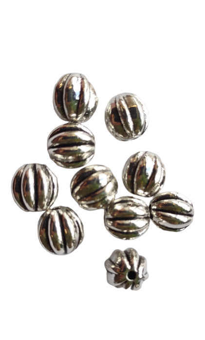 large pewter spacer beads with grooves