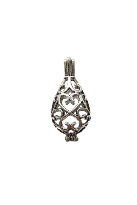 Large pewter heart cage