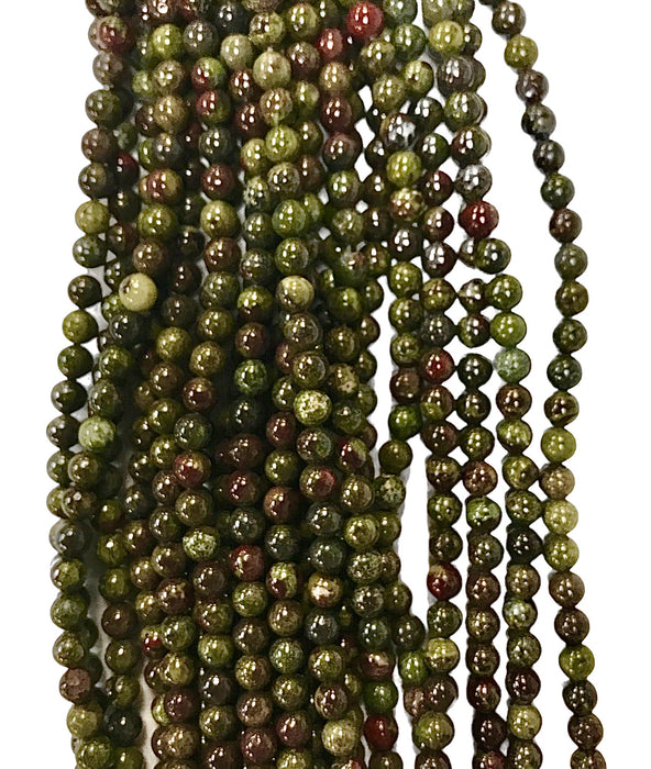 6mm Dragon Blood Stone Round Strand Polished