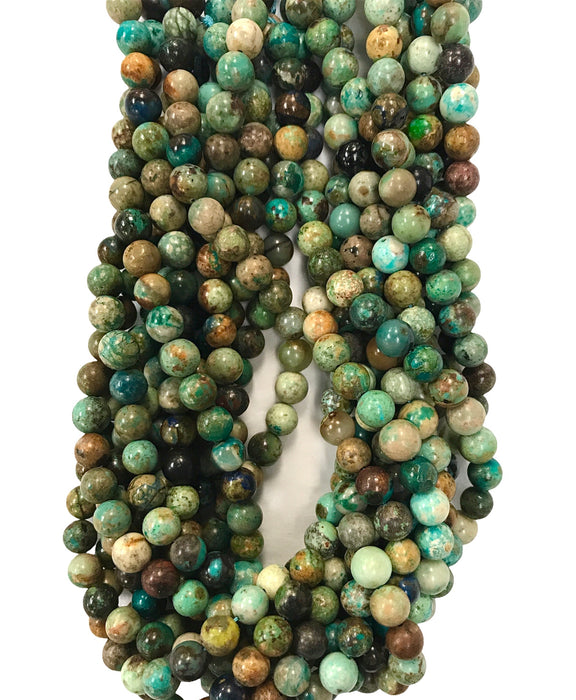 8mm Chrysocolla Round Strand Polished