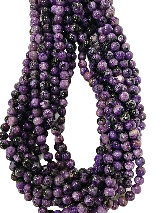 8mm Charoite Round Strand Polished