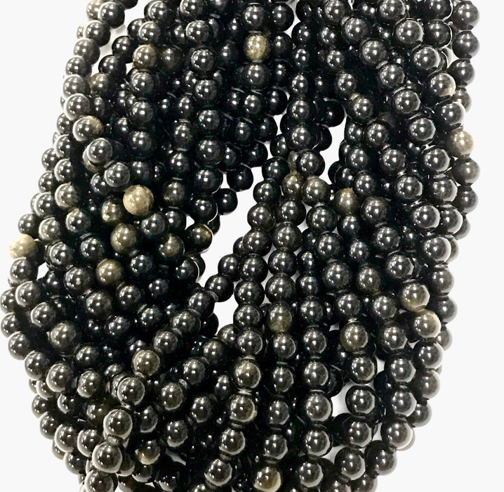 8mm Golden Obsidian Round 15.5" Strand Polished