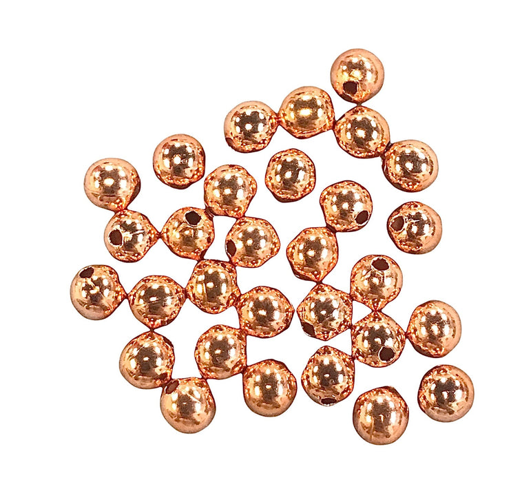 6mm Copper corrugated Beads 30pc Bag