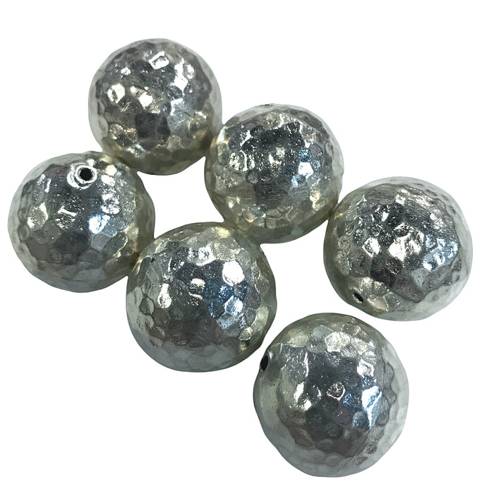 Handmade Sterling Silver Hammered Hill Tribe Round Beads