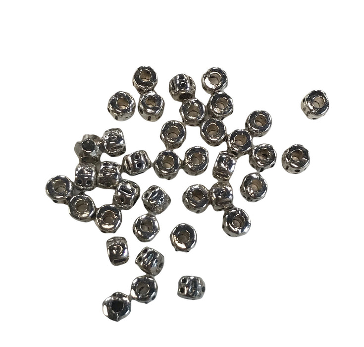 Dot and Line Pewter Beads