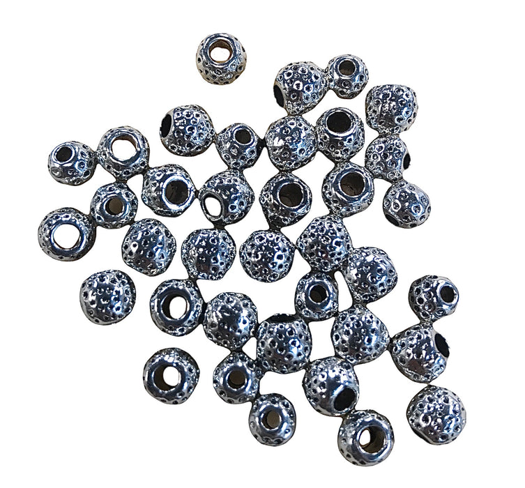 5mm Pewter Golf Ball Look-alike Beads