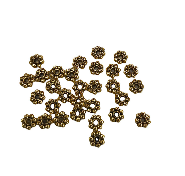 Pewter Bright Gold Daisy Spacers 1x5mm