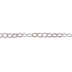 3.7MM STERLING SILVER FLAT CABLE NECKLACE CHAIN