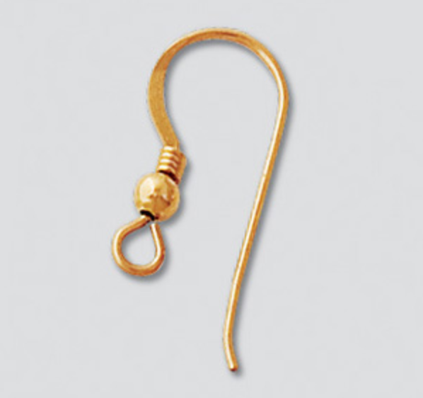 Gold Filled Ball & Coil Earwire 22mm