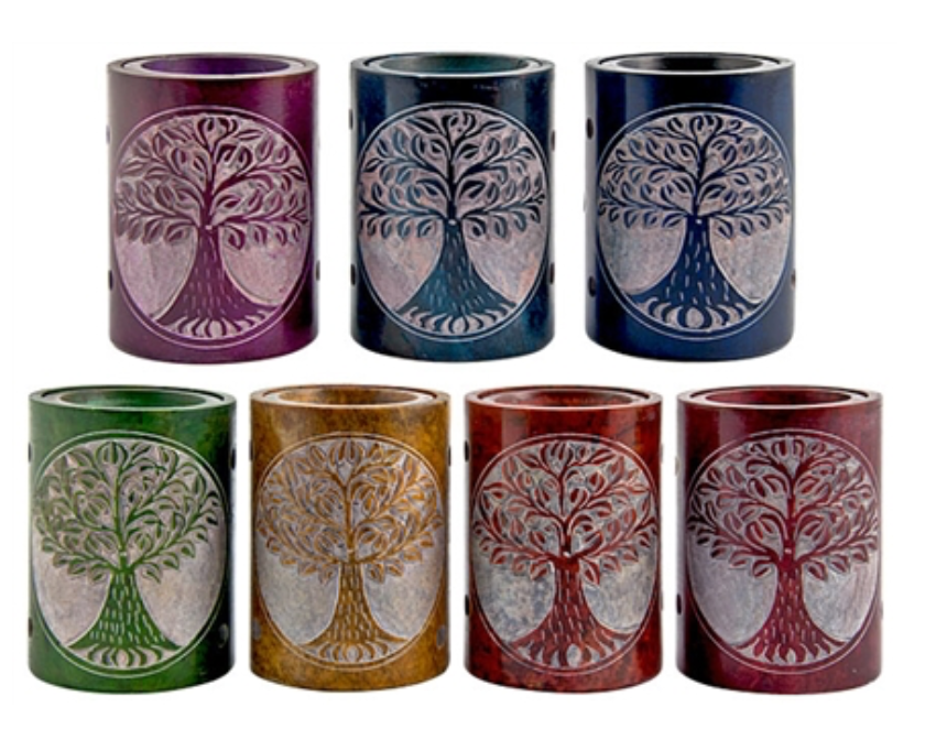 Tree of Life Carved Aroma Lamp - Soapstone Oil Diffuser