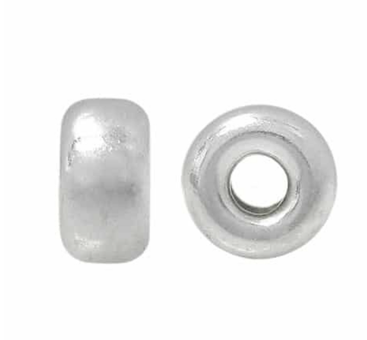 2x4mm roundel Spacer Bead (1pc) Sterling Silver