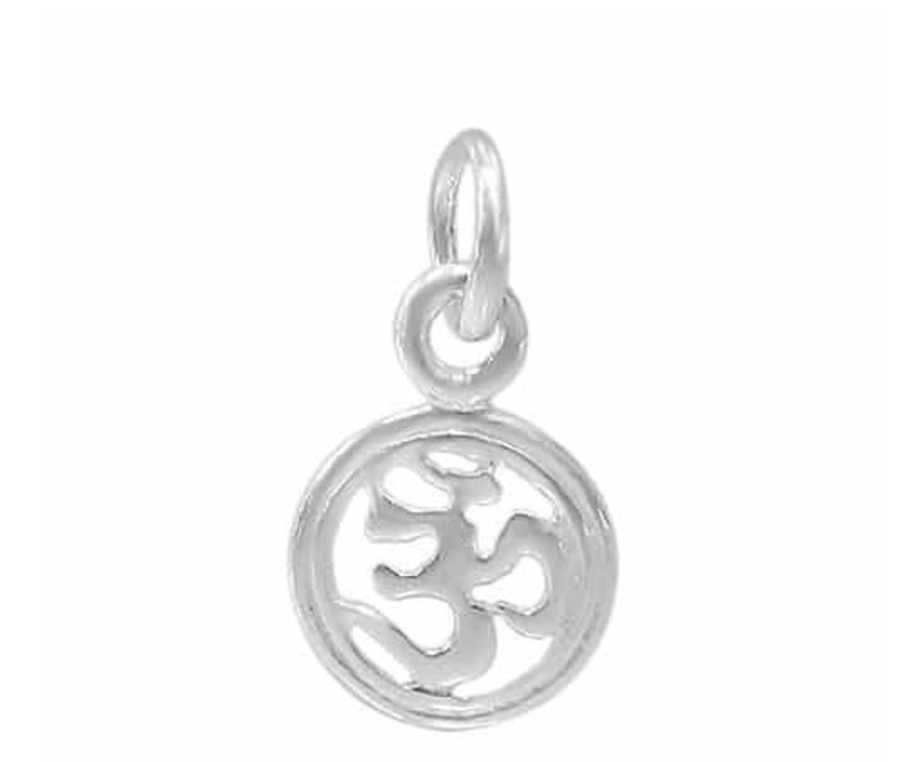 Om Charm Small Sterling Silver with loop